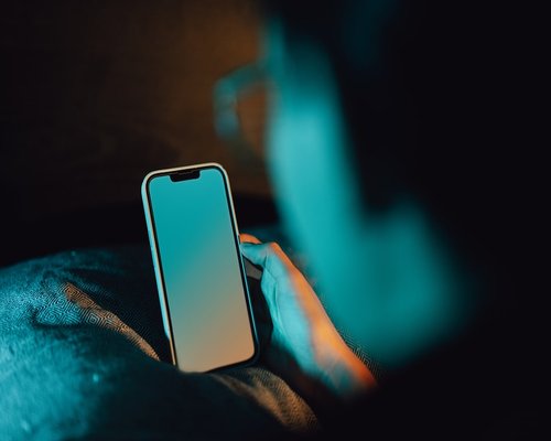 Close up of a smart phone screen with text